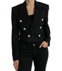 Blazer croisé en laine à rayures élégant Dolce & Gabbana