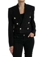 Blazer croisé en laine à rayures élégant Dolce & Gabbana