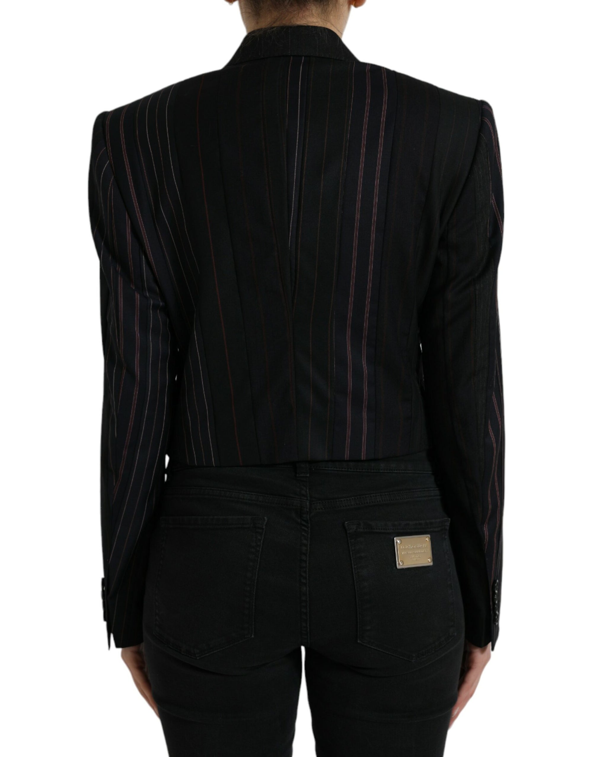 Blazer croisé en laine à rayures élégant Dolce & Gabbana