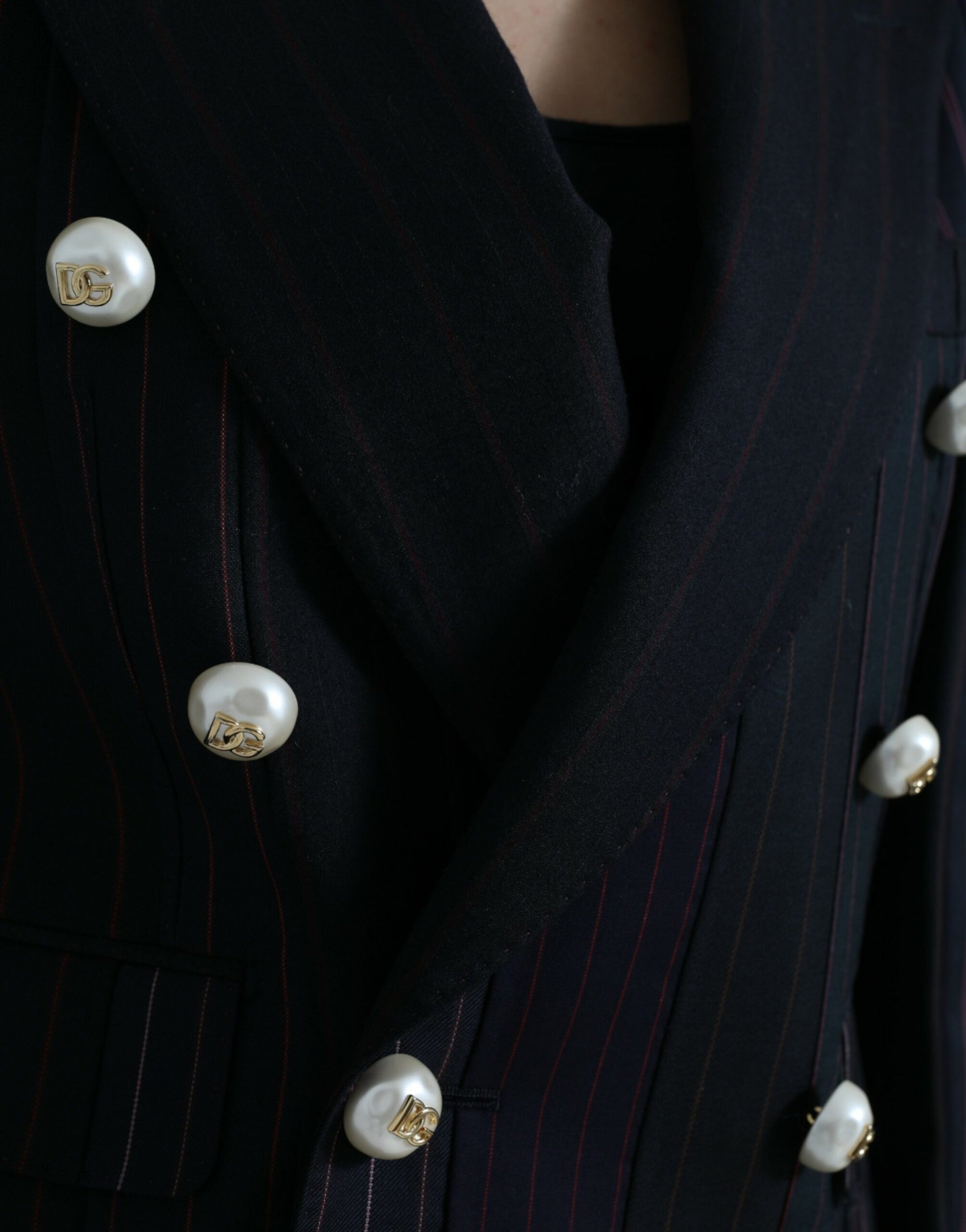 Blazer croisé en laine à rayures élégant Dolce & Gabbana