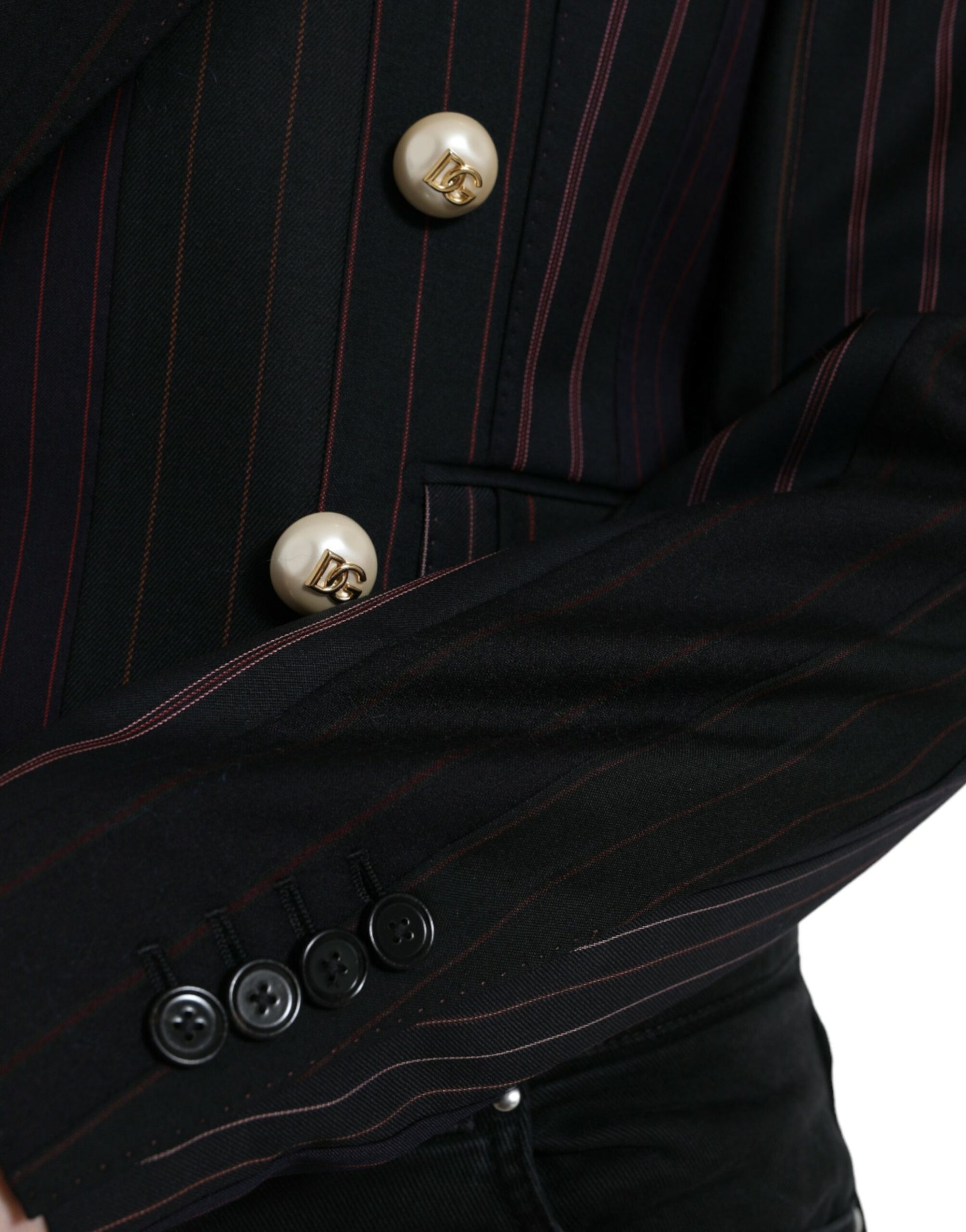 Blazer croisé en laine à rayures élégant Dolce & Gabbana