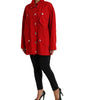 Dolce & Gabbana Red Polyester Hooded Button Rain Coat Jacket