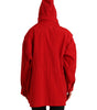 Dolce & Gabbana Red Polyester Hooded Button Rain Coat Jacket