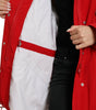 Dolce & Gabbana Red Polyester Hooded Button Rain Coat Jacket