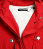Dolce & Gabbana Red Polyester Hooded Button Rain Coat Jacket