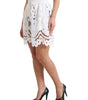 Short taille haute en dentelle Dolce & Gabbana Chic en blanc pur