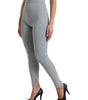 Dolce &amp; Gabbana Elegant High Waist Leggings in Gray