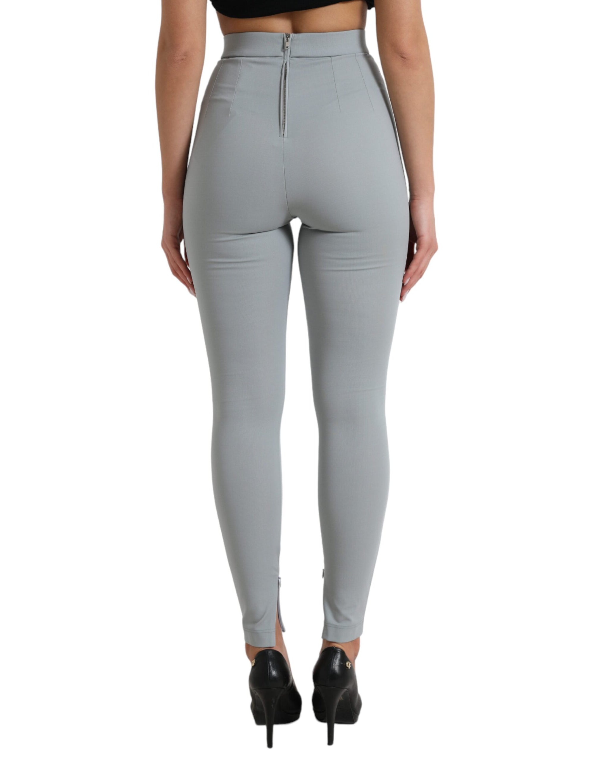 Dolce &amp; Gabbana Elegant High Waist Leggings in Gray