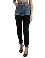 Dolce &amp; Gabbana Chic High Waist Skinny Pants with Denim Shorts