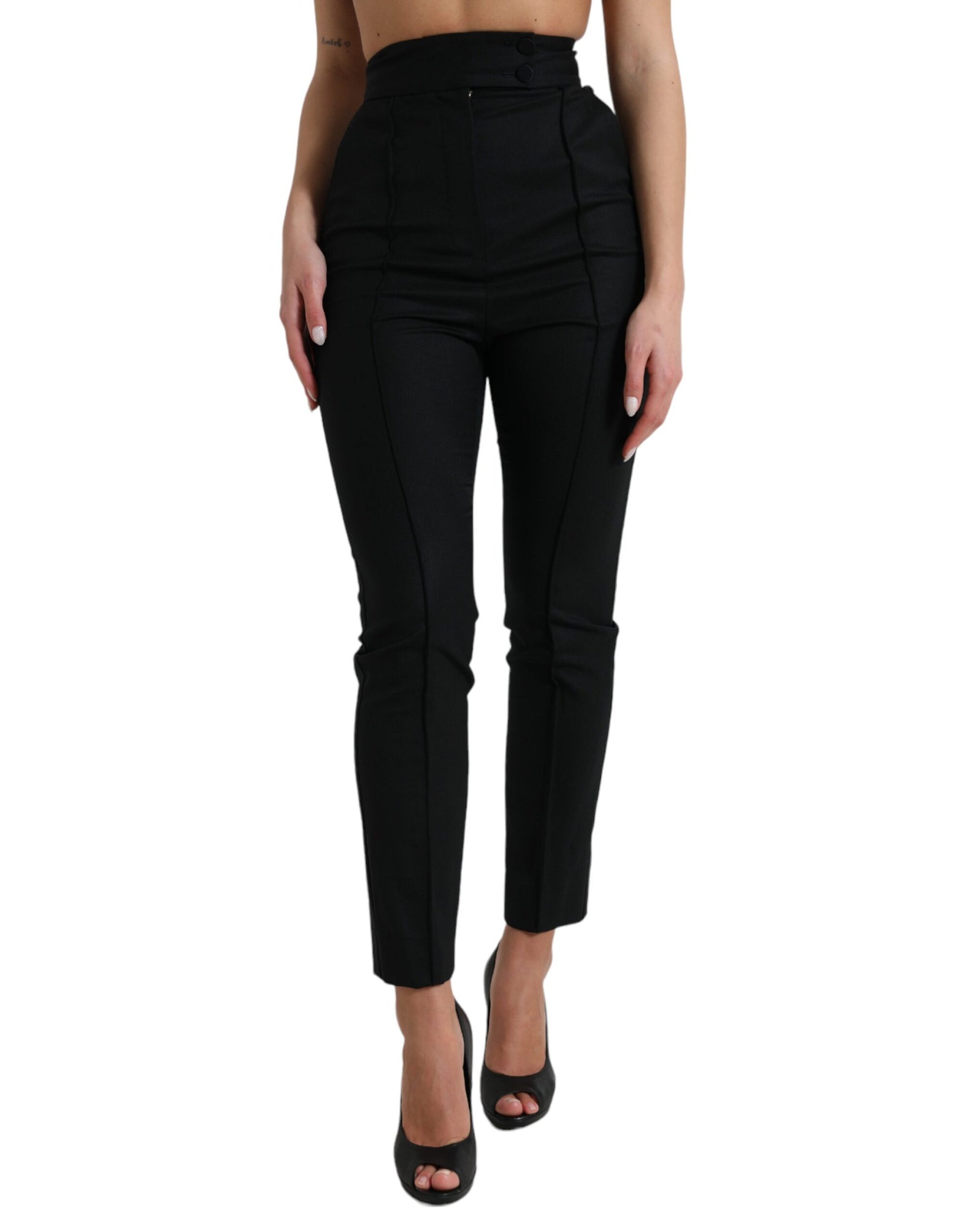 Dolce &amp; Gabbana Elegant High Waist Tapered Wool Pants