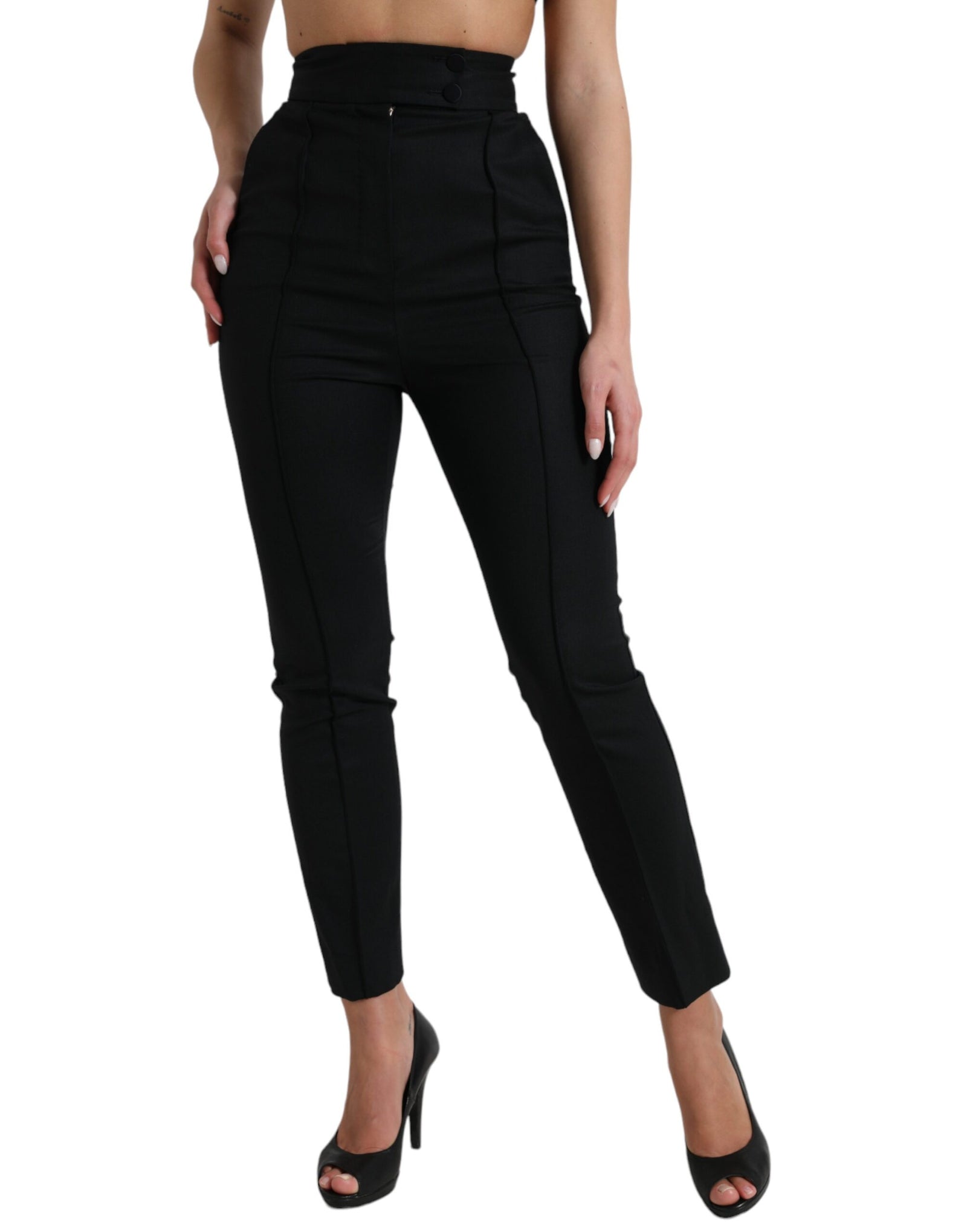 Dolce &amp; Gabbana Elegant High Waist Tapered Wool Pants
