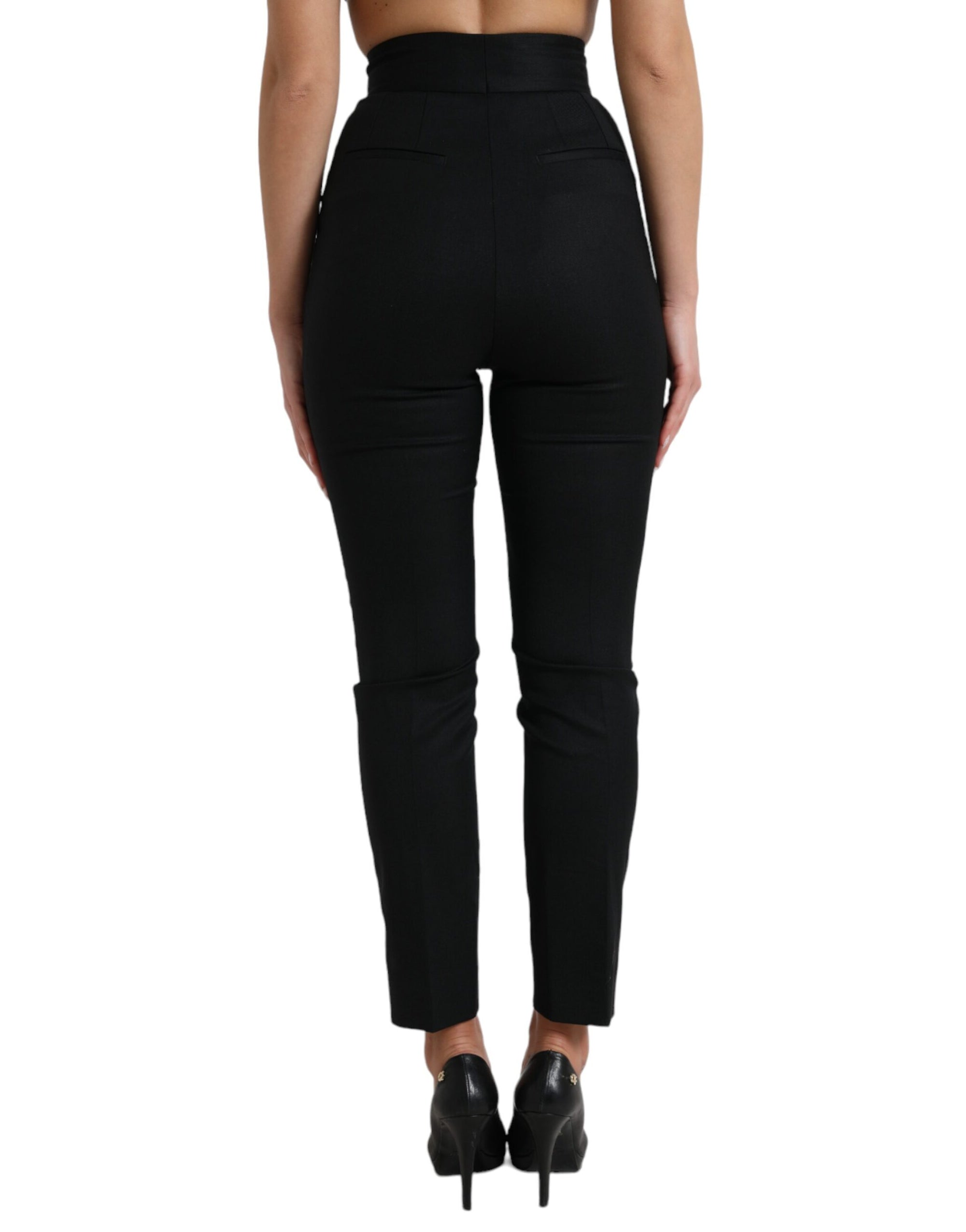 Dolce &amp; Gabbana Elegant High Waist Tapered Wool Pants
