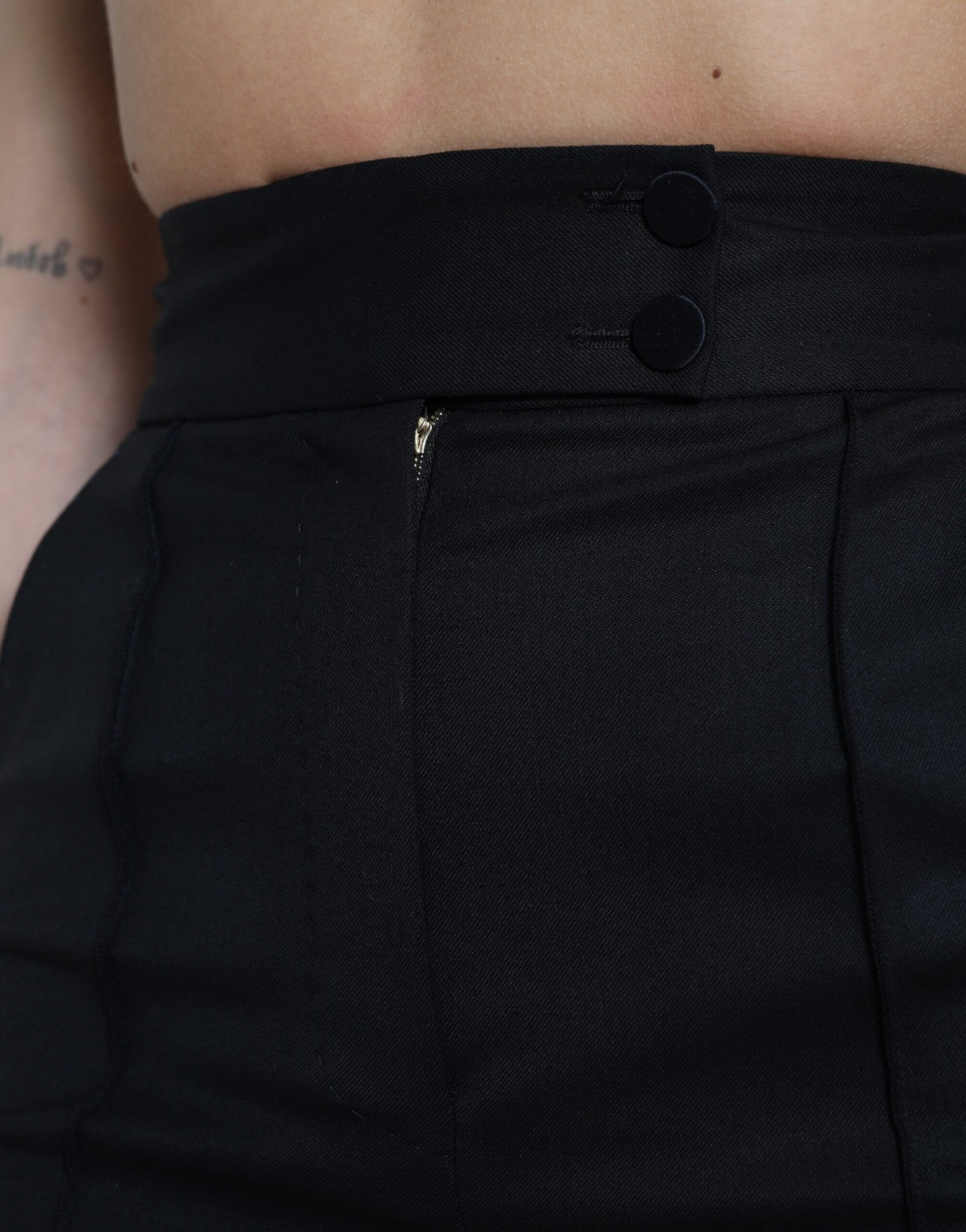 Dolce &amp; Gabbana Elegant High Waist Tapered Wool Pants