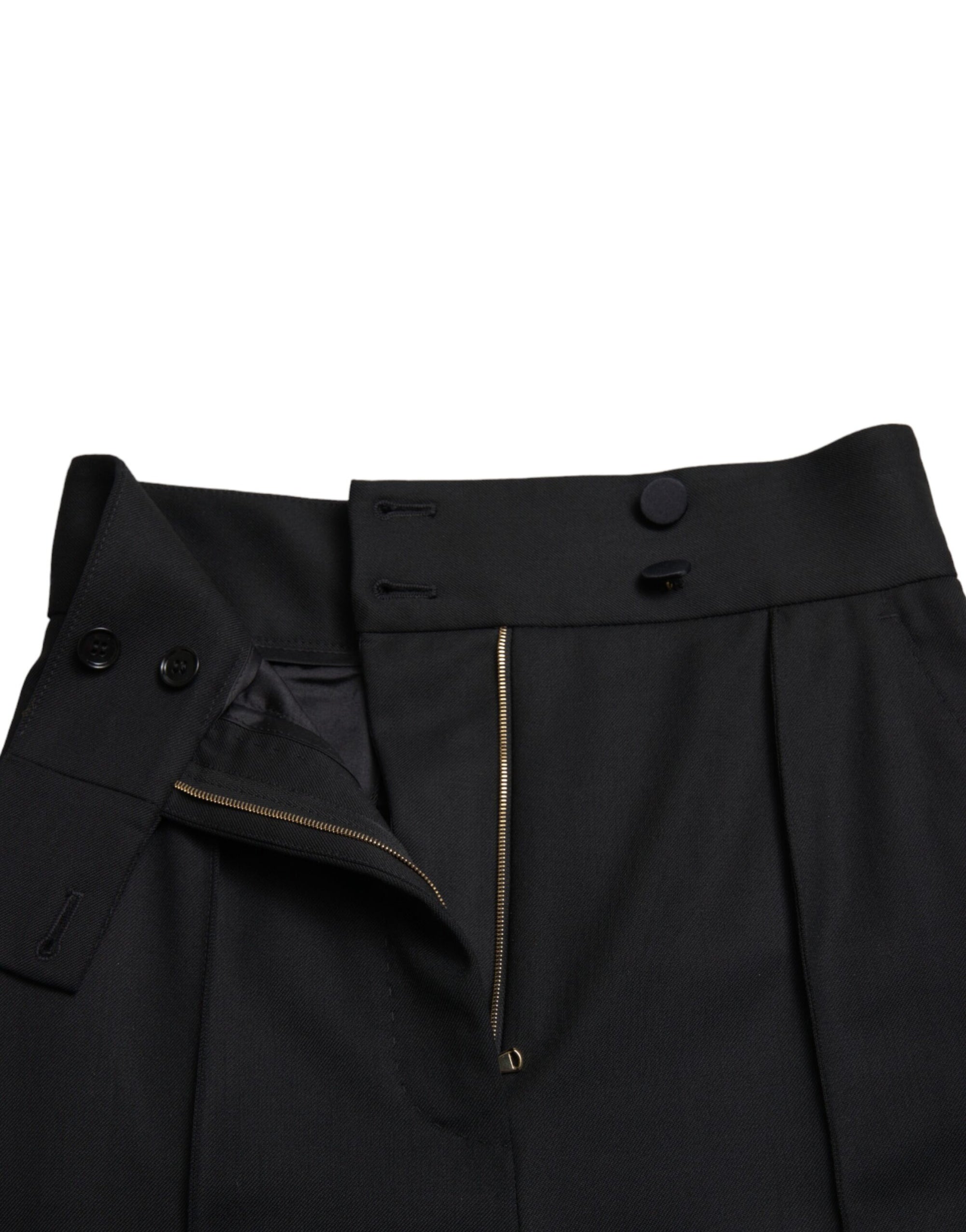 Dolce &amp; Gabbana Elegant High Waist Tapered Wool Pants