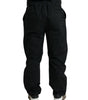 Dolce & Gabbana Black Polyester Logo Straight Pants