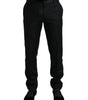 Dolce & Gabbana Black Wool Slim Fit Formal Trouser Dress Pants