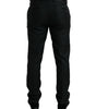 Dolce & Gabbana Black Wool Slim Fit Formal Trouser Dress Pants