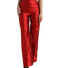 Dolce &amp; Gabbana Elegant High Waist Wide Leg Silk Pants