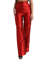 Dolce &amp; Gabbana Elegant High Waist Wide Leg Silk Pants