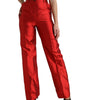 Dolce &amp; Gabbana Elegant High Waist Wide Leg Silk Pants