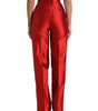 Dolce &amp; Gabbana Elegant High Waist Wide Leg Silk Pants