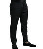Dolce & Gabbana Black Wool Slim Fit Formal Trouser Dress Pants