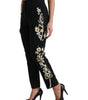 Dolce &amp; Gabbana Elegant High Waist Floral Tapered Pants