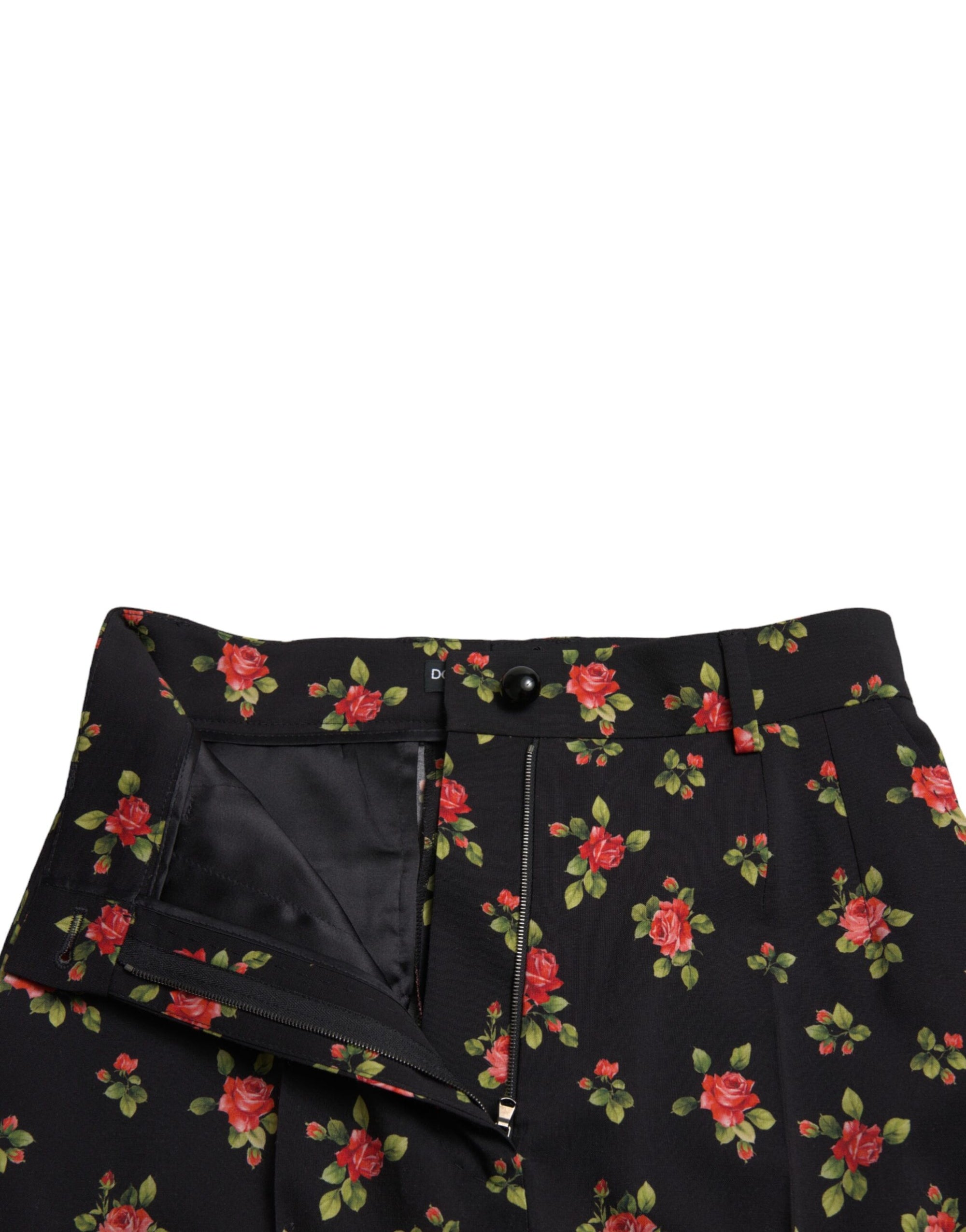 Dolce &amp; Gabbana Elegant High-Waist Floral Tapered Pants