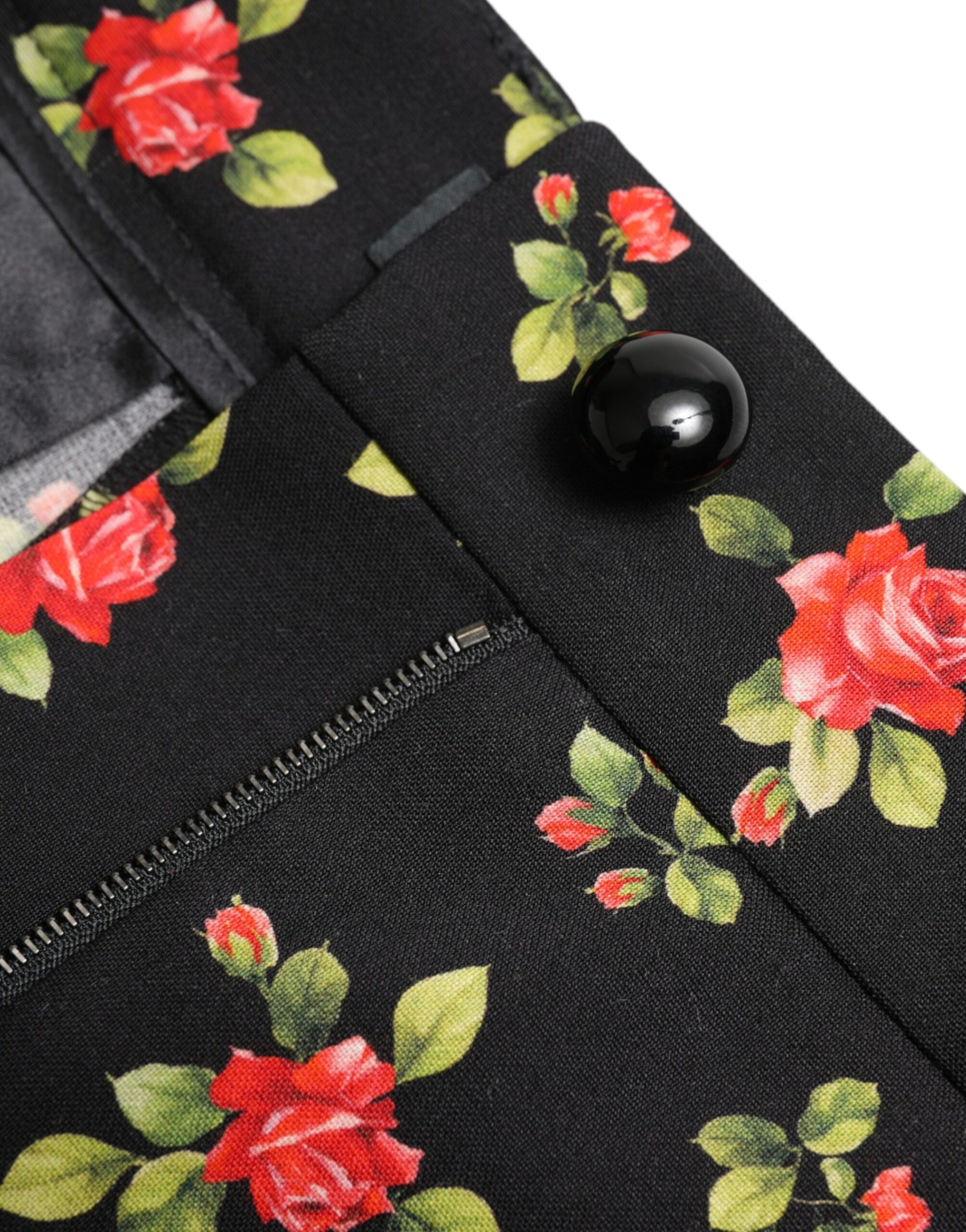Dolce &amp; Gabbana Elegant High-Waist Floral Tapered Pants