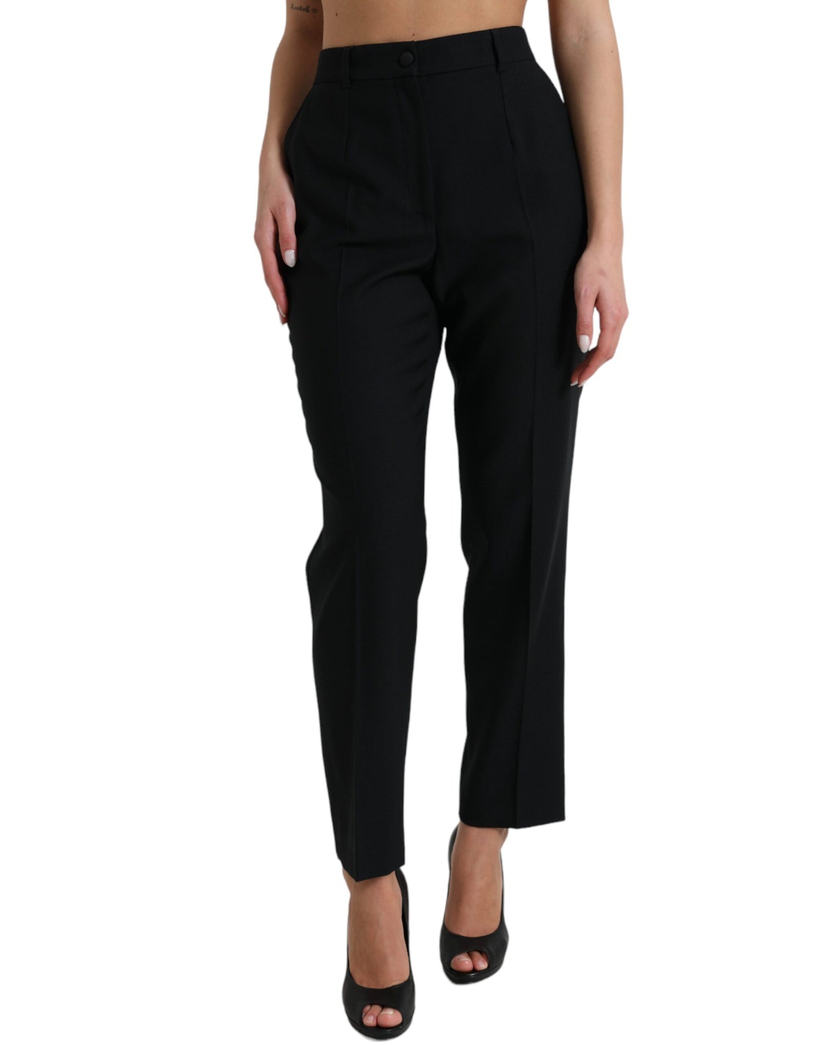 Dolce &amp; Gabbana Elegant High Waist Wool Pants