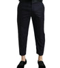 Dolce & Gabbana Blue Wool Cropped Tapered Pants
