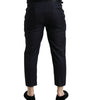 Dolce & Gabbana Blue Wool Cropped Tapered Pants