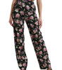 Dolce &amp; Gabbana Floral High Waist Wide Leg Pants