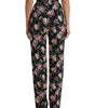 Dolce &amp; Gabbana Floral High Waist Wide Leg Pants