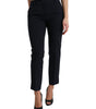 Dolce &amp; Gabbana Elegant Mid Waist Tapered Pants in Blue