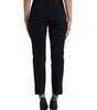 Dolce &amp; Gabbana Elegant Mid Waist Tapered Pants in Blue
