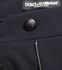 Dolce &amp; Gabbana Elegant Mid Waist Tapered Pants in Blue
