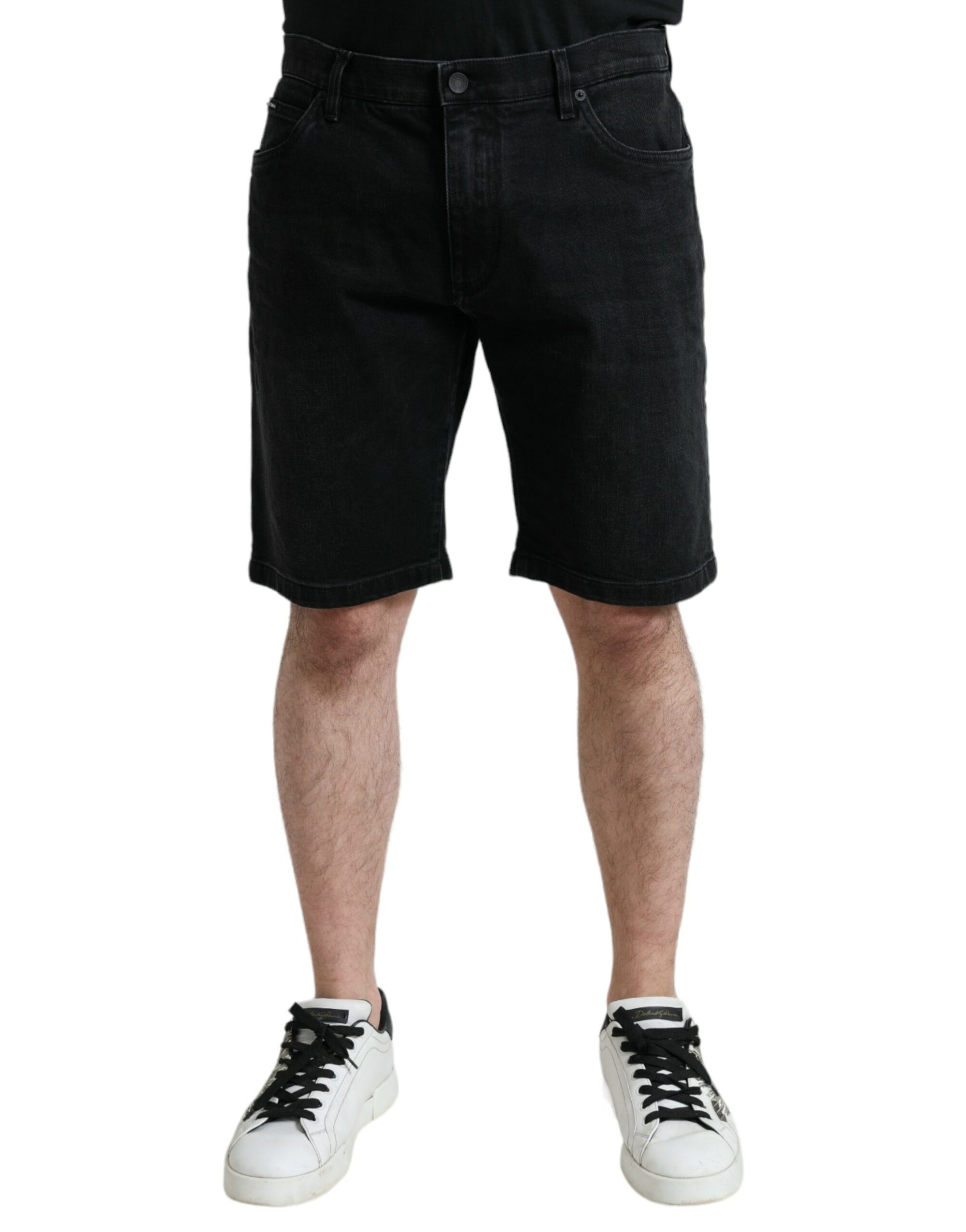 Short en jean Bermuda noir chic Dolce &amp; Gabbana