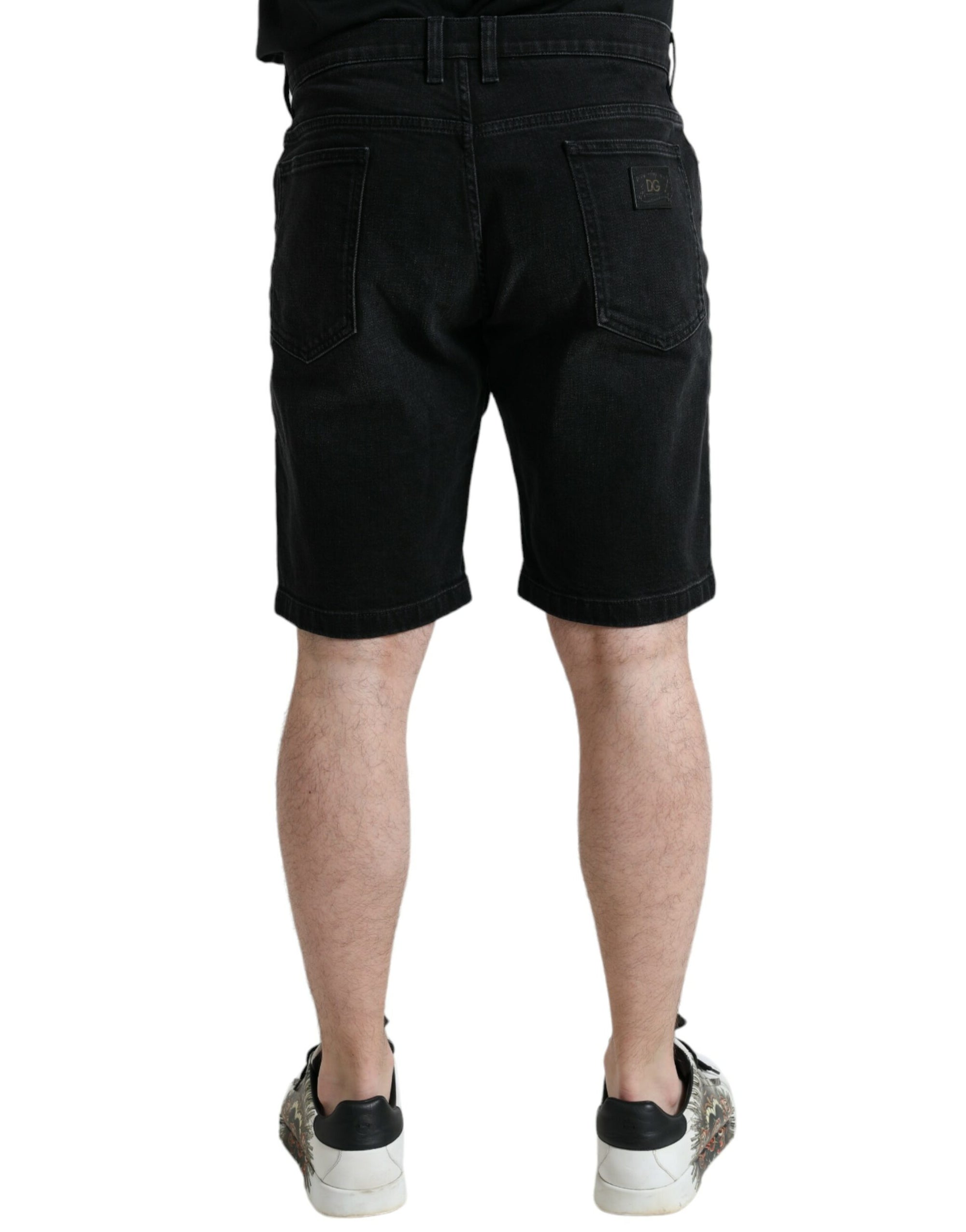 Short en jean Bermuda noir chic Dolce &amp; Gabbana