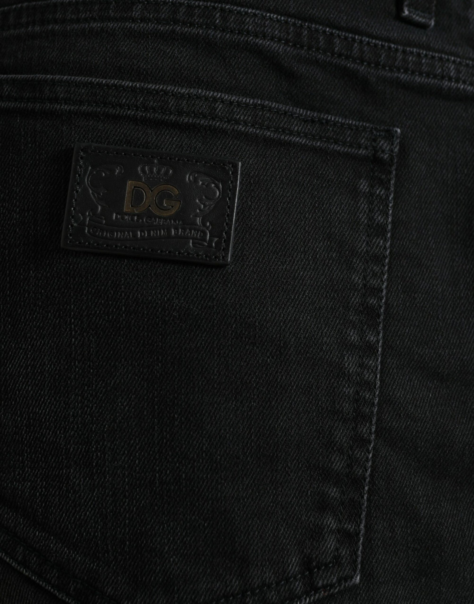 Short en jean Bermuda noir chic Dolce &amp; Gabbana