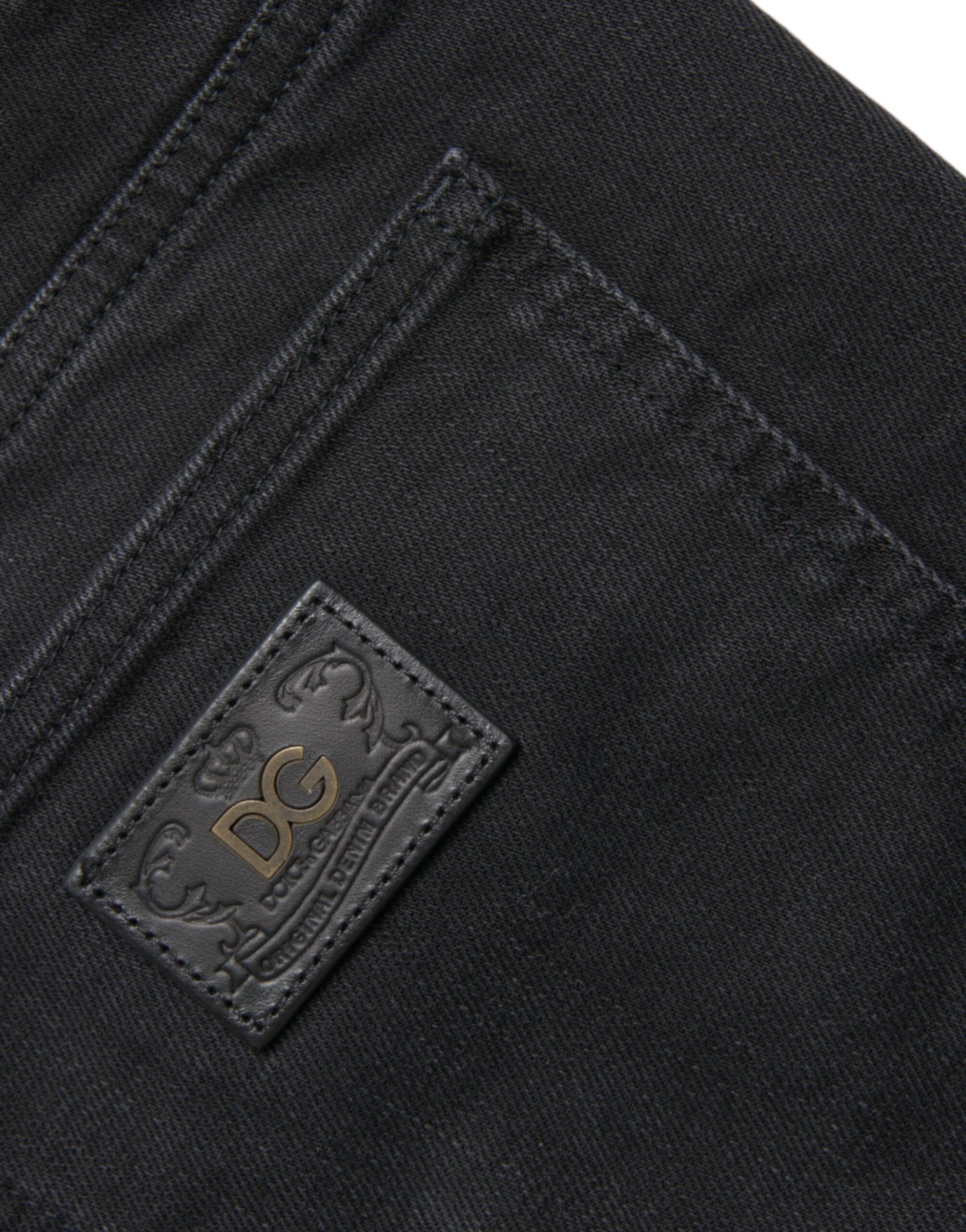 Short en jean Bermuda noir chic Dolce &amp; Gabbana