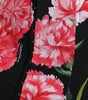 Dolce & Gabbana Black Carnation Pencil Cut Knee Length Skirt
