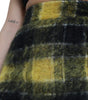 Dolce & Gabbana Yellow Black Brushed Checked Wool Pencil Cut Skirt