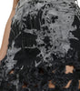 Dolce & Gabbana Black Gray Lace Cotton High Waist Denim Mini Skirt