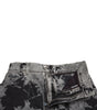Dolce & Gabbana Black Gray Lace Cotton High Waist Denim Mini Skirt