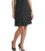 Dolce & Gabbana Black Wool Knit Tweed High Waist Mini Skirt