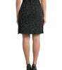 Dolce & Gabbana Black Wool Knit Tweed High Waist Mini Skirt