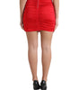 Dolce & Gabbana Red Viscose High Waist Fitted Pleated Skirt