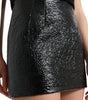 Dolce & Gabbana Black Cotton High Waist Fitted Mini Skirt