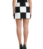 Dolce & Gabbana Black White Floral Brocade High Waist Skirt